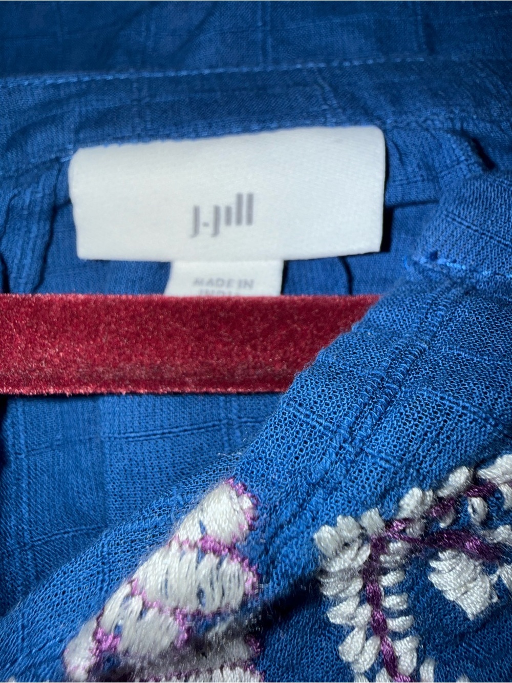 J. JILL Boho Embroidered Peasant Top-XL Tall - Picture 4 of 10